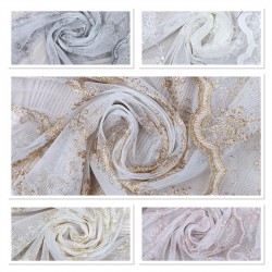 8134 V-10 Wholesale Lacy Tulle Curtain Fabrics Living Room and Bedroom Curtains 100% Polyester 6 Models